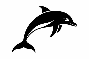 Dolphin vector illustration, dolphin jumping isolated on white, Dolphin silhouette, Dolphin vector art