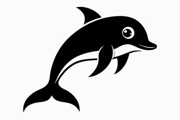 Dolphin vector illustration, dolphin jumping isolated on white, Dolphin silhouette, Dolphin vector art
