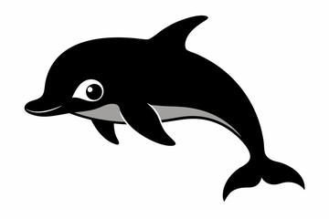Dolphin vector illustration, dolphin jumping isolated on white, Dolphin silhouette, Dolphin vector art