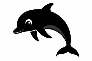 Dolphin vector illustration, dolphin jumping isolated on white, Dolphin silhouette, Dolphin vector art