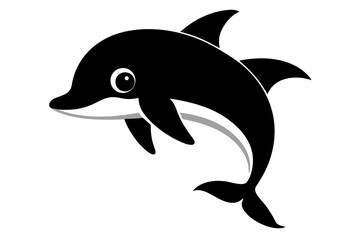 Dolphin vector illustration, dolphin jumping isolated on white, Dolphin silhouette, Dolphin vector art