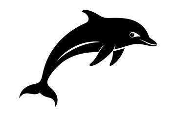 Dolphin vector illustration, dolphin jumping isolated on white, Dolphin silhouette, Dolphin vector art