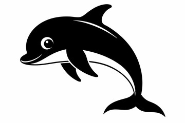 Dolphin vector illustration, dolphin jumping isolated on white, Dolphin silhouette, Dolphin vector art