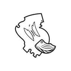 State outline. United states Coloring page