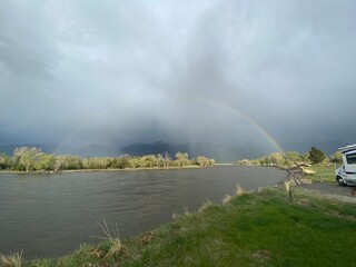 rainbow over the river