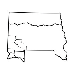 Fototapeta premium State outline. United states Coloring page