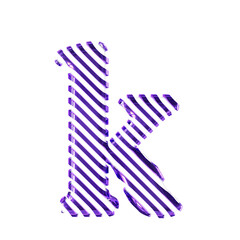 Obraz premium White symbol with dark purple diagonal ultra thin straps. letter k