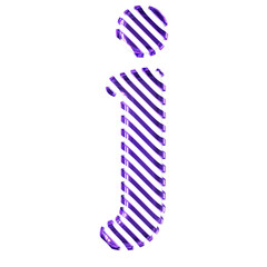 White symbol with dark purple diagonal ultra thin straps. letter j