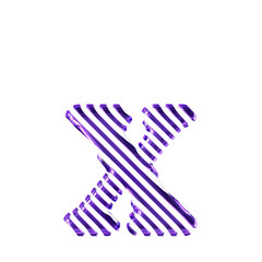 White symbol with dark purple diagonal ultra thin straps. letter x