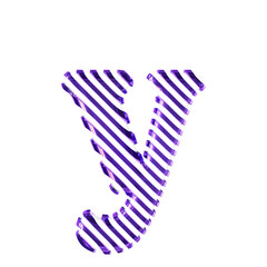 White symbol with dark purple diagonal ultra thin straps. letter y