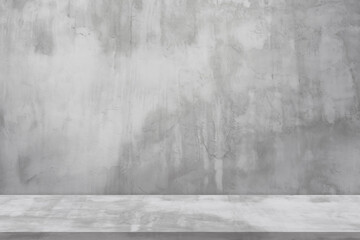 Background Grey Wall Studio Room with Light and Shadow,Interiors Room Concrete Wall Texture with Grey Cement Floor Rough Surface, Empty Backdrop Gray rustic stone wall  texture for product present
