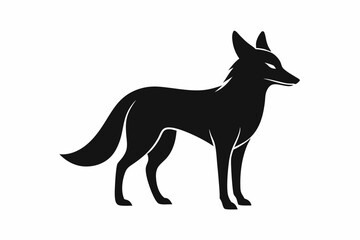 Jackal vector illustration, Jackal jumping isolated on white, Jackal silhouette, Jackal vector art