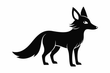Jackal vector illustration, Jackal jumping isolated on white, Jackal silhouette, Jackal vector art