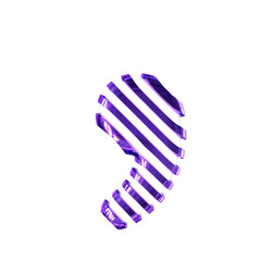 White symbol with dark purple diagonal ultra thin straps