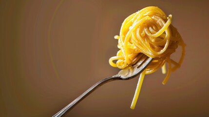 Forkful of Golden Spaghetti