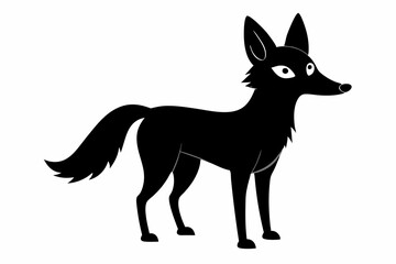 Jackal vector illustration, Jackal jumping isolated on white, Jackal silhouette, Jackal vector art