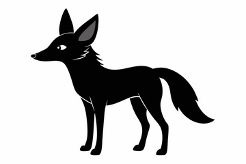 Jackal vector illustration, Jackal jumping isolated on white, Jackal silhouette, Jackal vector art