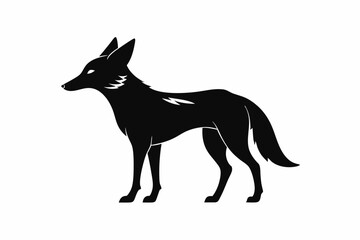 Jackal vector illustration, Jackal jumping isolated on white, Jackal silhouette, Jackal vector art