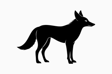 Jackal vector illustration, Jackal jumping isolated on white, Jackal silhouette, Jackal vector art