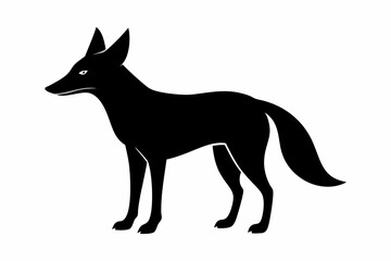 Jackal vector illustration, Jackal jumping isolated on white, Jackal silhouette, Jackal vector art