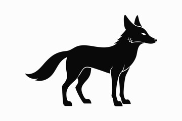 Jackal vector illustration, Jackal jumping isolated on white, Jackal silhouette, Jackal vector art