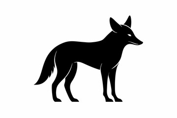 Jackal vector illustration, Jackal jumping isolated on white, Jackal silhouette, Jackal vector art