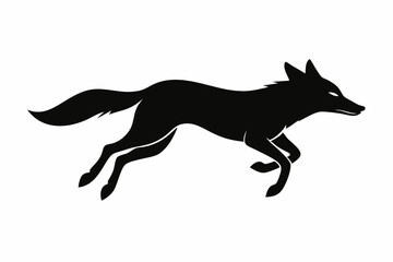 Jackal vector illustration, Jackal jumping isolated on white, Jackal silhouette, Jackal vector art