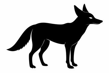 Jackal vector illustration, Jackal jumping isolated on white, Jackal silhouette, Jackal vector art