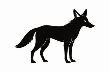 Jackal vector illustration, Jackal jumping isolated on white, Jackal silhouette, Jackal vector art