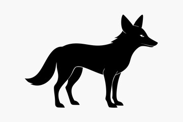 Jackal vector illustration, Jackal jumping isolated on white, Jackal silhouette, Jackal vector art