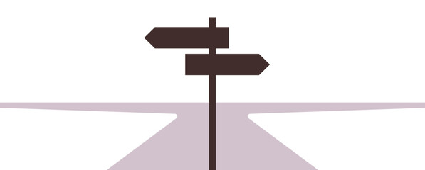 Choice way concept and choice of ways flat vector illustration.	
