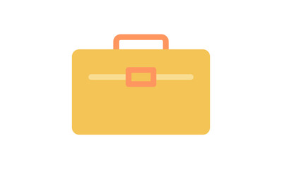 Briefcase icon and portfolio flat line symbol.	
