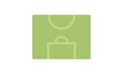 Football field icon and soccer field flat line symbol.	
