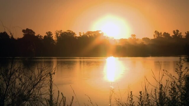 Tranquil Waters of Lake Don Tomas, Santa Rosa, La Pampa, Argentina.