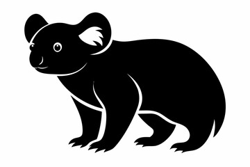 Koala Bear vector illustration, Koala Bear jumping isolated on white, Koala Bear silhouette, Koala Bear vector art