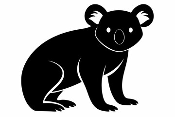 Koala Bear vector illustration, Koala Bear jumping isolated on white, Koala Bear silhouette, Koala Bear vector art