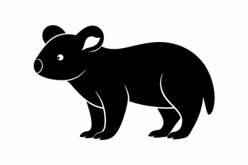 Koala Bear vector illustration, Koala Bear jumping isolated on white, Koala Bear silhouette, Koala Bear vector art