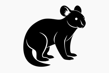 Koala Bear vector illustration, Koala Bear jumping isolated on white, Koala Bear silhouette, Koala Bear vector art