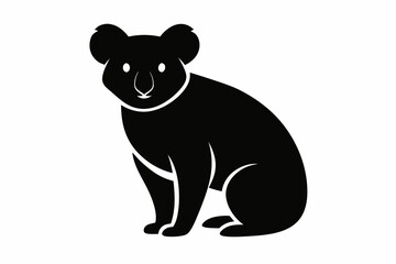 Koala Bear vector illustration, Koala Bear jumping isolated on white, Koala Bear silhouette, Koala Bear vector art