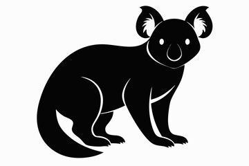 Koala Bear vector illustration, Koala Bear jumping isolated on white, Koala Bear silhouette, Koala Bear vector art