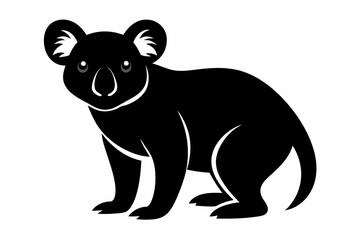 Koala Bear vector illustration, Koala Bear jumping isolated on white, Koala Bear silhouette, Koala Bear vector art