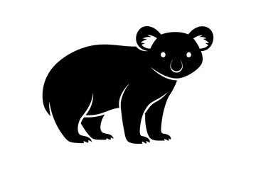 Koala Bear vector illustration, Koala Bear jumping isolated on white, Koala Bear silhouette, Koala Bear vector art