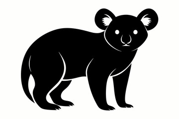 Koala Bear vector illustration, Koala Bear jumping isolated on white, Koala Bear silhouette, Koala Bear vector art