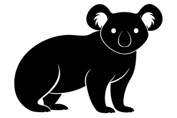 Koala Bear vector illustration, Koala Bear jumping isolated on white, Koala Bear silhouette, Koala Bear vector art