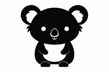 Koala Bear vector illustration, Koala Bear jumping isolated on white, Koala Bear silhouette, Koala Bear vector art