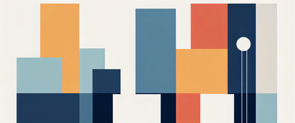 Fototapeta premium illustrazione con elementi geometrici a tema minimalista astratto contemporaneo