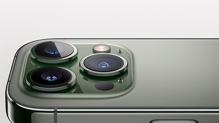 Fototapeta premium A close-up view of a smartphone camera system with multiple lenses