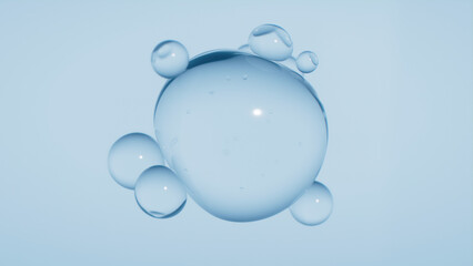 
Serum, Skin care therapy, Liquid bubble, Cosmetic , Collagen , Medical care, Molecule Essence , 3d animation 3d rendering