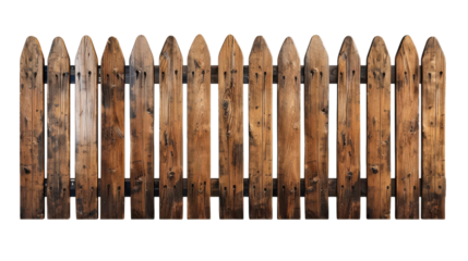 Realistic of a wooden panel fence with a rustic look