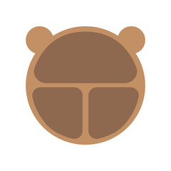 Children silicone plate, children dishes. Isolated vector illustration for your design